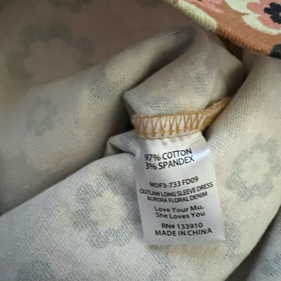 Show Me Your Mumu Outlaw Long Sleeve Dress in Aurora Floral Denim - Picture 10 of 14